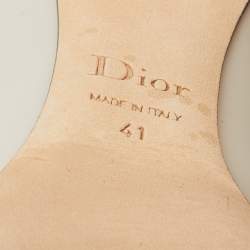 Pre Owned حذاء كعب عالي ديور جلد وجلد ثلاثي اللون مقدمة مدببة مقاس 41