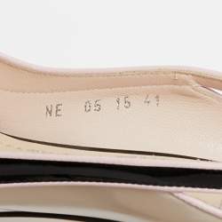 Pre Owned حذاء كعب عالي ديور جلد وجلد ثلاثي اللون مقدمة مدببة مقاس 41