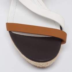 Dior Tricolor Leather Wedge Ankle Strap Espadrille Sandals Size 40