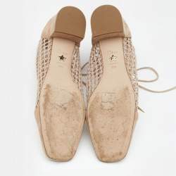 مملوكة مسبقًا Dior Beige Suede and Fishnet Naughtily-D Ankle Boots Size 39.5