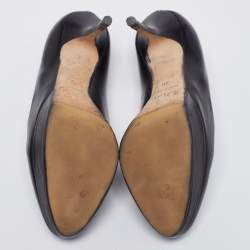 Pre Owned Dior Black Leather Platform Pumps Size 36