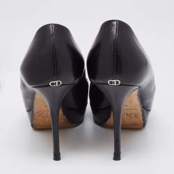 Pre Owned Dior Black Leather Platform Pumps Size 36