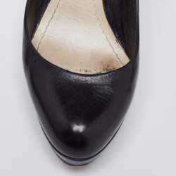 Pre Owned Dior Black Leather Platform Pumps Size 36