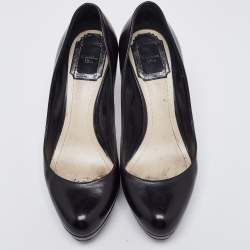 Pre Owned Dior Black Leather Platform Pumps Size 36