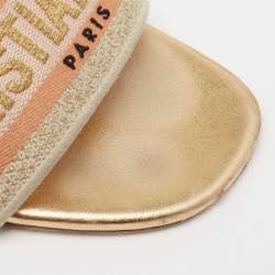 Pre Owned Dior Navy Multicolor Embroidered Canvas D-way Slide Sandals Size 40