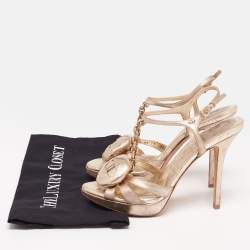 مملوكة مسبقًا صندل ديور جلد ذهبي بيسور مقاس 39