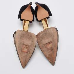 مملوكة مسبقًا Dior Beige/Black Suede and Mesh Pointed Toe Pumps Size 37