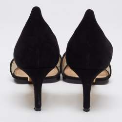 مملوكة مسبقًا Dior Beige/Black Suede and Mesh Pointed Toe Pumps Size 37