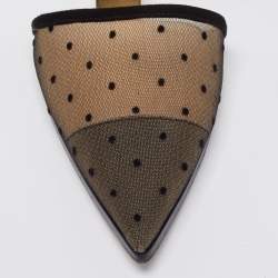 مملوكة مسبقًا Dior Beige/Black Suede and Mesh Pointed Toe Pumps Size 37