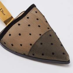 مملوكة مسبقًا Dior Beige/Black Suede and Mesh Pointed Toe Pumps Size 37