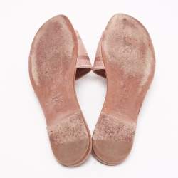 مملوكة مسبقًا Dior Pink Canvas Slide Flats Size 39