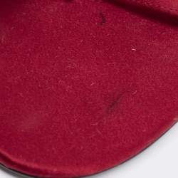 Pre Owned Dior Burgundy Satin Safety Pin Crystal Embellished Sandals Size 38