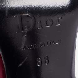 Pre Owned Dior Burgundy Satin Safety Pin Crystal Embellished Sandals Size 38