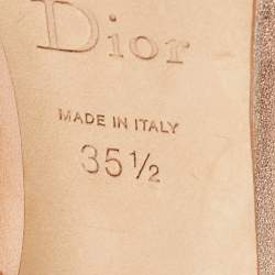 Pre Owned Dior Rose Gold Leather Peep toe Platform Pumps Size 35.5