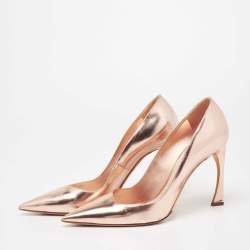 Dior Rose Gold  Leather Cherie Pointed Toe Pumps Size 40.5