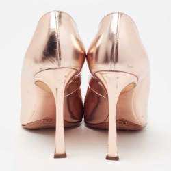 Dior Rose Gold  Leather Cherie Pointed Toe Pumps Size 40.5