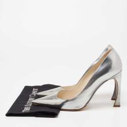Pre Owned Dior Silver Patent Leather Songe Pointed Toe Pumps Size 41