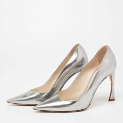 Pre Owned Dior Silver Patent Leather Songe Pointed Toe Pumps Size 41