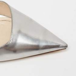 Pre Owned Dior Silver Patent Leather Songe Pointed Toe Pumps Size 41