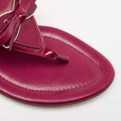 Dior Red Patent  Leather Bow Flat Sandals Size 38