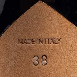 Pre Owned Dior Black Patent Leather Peep-Toe Platform Pumps Size 38