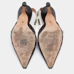 Dior Black/White Canvas J'adior Slingback Sandals Size 37.5