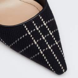 Dior Black/White Canvas J'adior Slingback Sandals Size 37.5