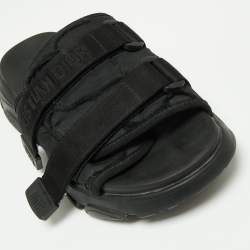 Pre Owned Christian Dior Black Fabric D-Wander Slides Size 38