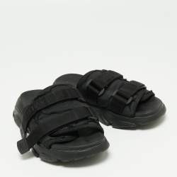 Pre Owned Christian Dior Black Fabric D-Wander Slides Size 38