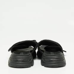 Pre Owned Christian Dior Black Fabric D-Wander Slides Size 38