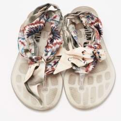 Dior Multicolor Fabric Kaleidoscope Thong Flat Sandals Size 37