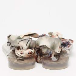 Dior Multicolor Fabric Kaleidoscope Thong Flat Sandals Size 37