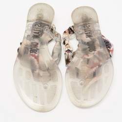 Dior Multicolor Fabric Kaleidoscope Thong Flat Sandals Size 37