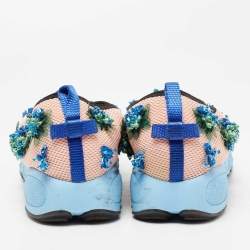 Pre Owned Dior Pink Mesh Embellished Fusion Low Top Sneakers Size 39.5