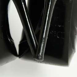 Pre Owned Dior Black Patent Leather Peep Toe Platform Pumps Size 38