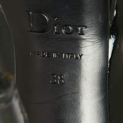 Pre Owned Dior Black Patent Leather Peep Toe Platform Pumps Size 38