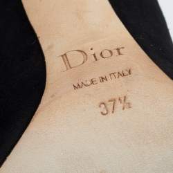 مملوكة مسبقًا حذاء كعب عالي دي�ور سويدي أسود كعوب مزخرفة مقاس 37.5