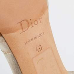 Dior Metallic Gold Leather Embellished Ankle Strap Sandals Size 40