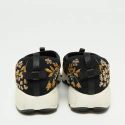 Pre Owned Dior  Black Mesh Crystal Embellished Fusion Sneakers Size 36