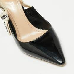 Pre Owned Dior Black Patent Leather J'adior Slingback Pumps Size 38.5