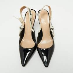 Pre Owned Dior Black Patent Leather J'adior Slingback Pumps Size 38.5