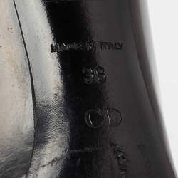 Pre Owned Dior Black Patent Leather Buckle Block Heel Pumps Size 36