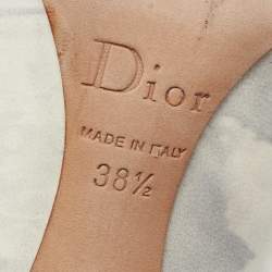 Pre Owned Dior Grey/White Leather Cherie Pointed Toe Pumps Size 38.5