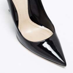 Pre Owned Dior Black Patent Leather Infinity Wedge Pumps Size 38.5