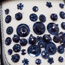 Pre Owned Dior White/Blue Mesh And Stretch Fabric Fusion Embellished Low Top Sneakers Size 40