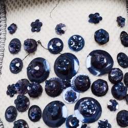 Pre Owned Dior White/Blue Mesh And Stretch Fabric Fusion Embellished Low Top Sneakers Size 40