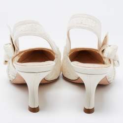 Pre Owned Dior Off White Lace J'adior Slingback Sandals Size 37