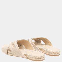 Dior Beige Granville Dway Criss Cross Espadrille Sandals Size EU 39