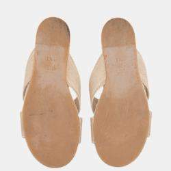 Dior Beige Granville Dway Criss Cross Espadrille Sandals Size EU 39