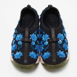 Dior Black Mesh Fusion Floral Crystal Embellished Slip On Sneakers Size 37